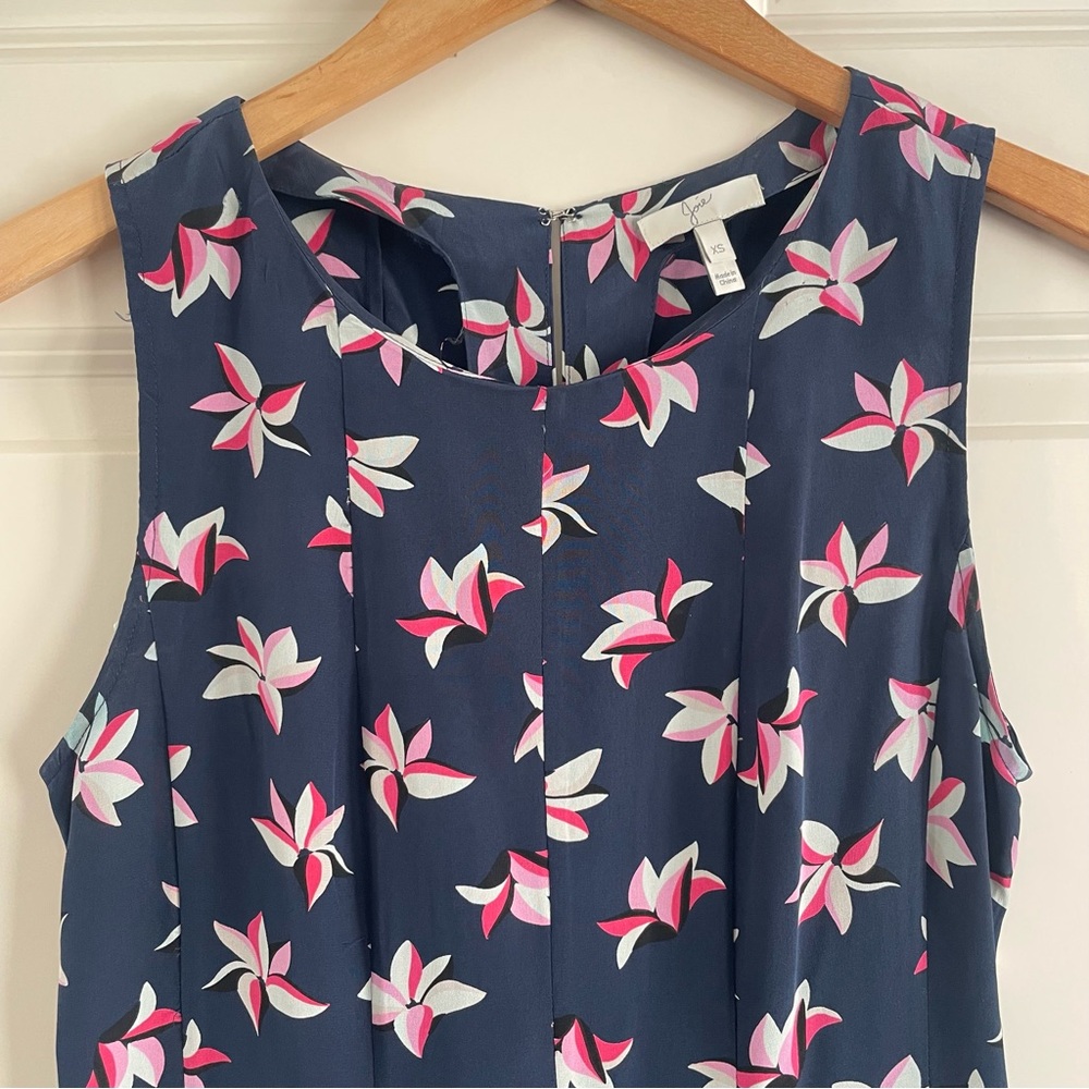Joie Medina Navy and Pink Tropical Floral Mini Dress - Picture 3 of 10